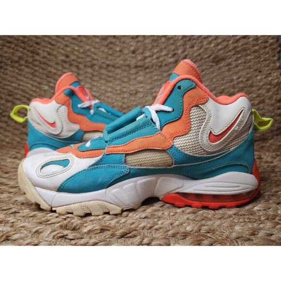 Mens Nike Air NFL Miami Dolphins Speed Turf 525225-102 Aqua Orange Men's 8.5 - Picture 6 of 12